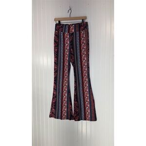 No Boundaries Paisley Stripe Flare Pants XL Boho Festival Y2K Stretch